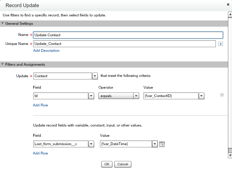 Contact form data inside salesforce