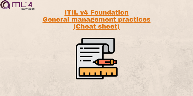 General Management Practices (cheatsheet) – ITILv4